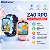 Blackview Z40 Pro Smartwatch Bambini 4G LTE con Videochiamata GPS LBS WiFi Localizzazione SOS Chiamata Emergenza Schermo Touch 1,83" IP68 Impermeabile Torcia LED Batteria 850mAh Orologio Smart per
