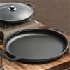 Vacclo Padella in ghisa antiaderente per pizza, uova, pancake, verdure, bistecche, omelette, padella piatta da cucina per barbecue all'aperto