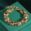 Icareu Bracciali Vintage con Rana Color Oro Antico per Donna, Catena con Ciondolo in Pietra Naturale Rossa, Lusso Designer Halloween 2026