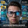 GUHUAVMI Nuovi Occhiali Smart AI con Registratore Foto/Video HD 8MP, Trasferimento WiFi, Registrazione Audio, Traduzione AI, Attivazione Vocale, Riconoscimento Oggetti, Chiamate Bluetooth, Doppio