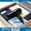 NONE WETECH Asciugacapelli Professionale 2000W con Ioni Negativi, Cavo di Alimentazione Lungo 1,5M, Funzione Cool Shot e Bocchette per Uso Domestico e Salone
