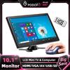podofo Monitor da poggiatesta Podofo Slim da 10,1 pollici HD LCD con protezione UV, display digitale con interfaccia HDMI, VGA, AV, USB, SD per monitoraggio di backup, TV, DVD e riproduzione multimediale