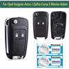 NONE Guscio per Chiave Auto Pieghevole a 2 Pulsanti con Batteria per Opel Insignia Astra J Zafira Corsa E Meriva Adam Accessori Auto