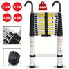 NONE Scala Telescopica Retrattile a Un Pulsante in Acciaio Inox da 2,6M a 6,3M, con Ganci Rimovibili e Barra Stabilizzatrice, Certificata EN131, Carico Massimo 150kg, Scala Portatile Antiscivolo Multiuso