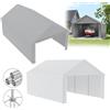 NONE Tenda Garage per Auto, Copertura Impermeabile in PE, Riparo con Telaio in Acciaio Zincato, Tettoia Esterna per Veicoli con Pareti Laterali, Garage Portatile da Giardino