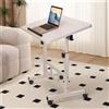 NONE Tavolino per laptop regolabile in altezza ergonomico - supporto per laptop con ruote - tavolino mobile per letto e divano, 60x40x65-87 cm, bianco