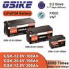 GSIKE Batteria LiFePO4 12V 300Ah Grado A, 12V 24V 100Ah, Lunga Durata, BMS Integrato, IP65, Supporta Configurazioni in Serie e Parallelo