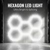 VASTFIRE Lampada a Nido d'Ape Esagonale per Garage, Luce Bianca Fredda Super Luminosa 6500K, Tubo LED Facile da Installare, 220V-240V Plug and Play, Adatta per Garage, Officine 4S, Autolavaggi, Palestre,