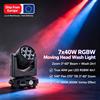 carinamoba Faro mobile a LED 7x40W RGBW 4in1 con zoom, effetto Bee Eye, DMX, per palcoscenico, DJ, discoteca, nightclub, feste, bar, con spina EU, certificazione CE
