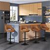 Eugad Set di 2 Sgabelli da Bar Regolabili in Altezza in Ecopelle con Schienale Girevole a 360° ° Sgabello da Cucina Girevole e Regolabile in Altezza, Arredo per la Casa