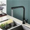 NONE Rubinetto da Cucina Nero Opaco con 2 Modalità: Getto e Spruzzatore, Miscelatore Estraibile Acqua Calda e Fredda, Rubinetto per Lavello Domestico