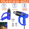 NONE Pistola termica da 2000W con doppia impostazione della temperatura (300 ℃ /600 ℃ ) con due impostazioni di flusso d'aria (300/500 L/min), fornito con 3 ugelli. Pistola termica di uso domestico e di