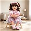 NONE Bambola Reborn Realistica da 55 cm, Bambola Neonata in Vinile Morbido Fatta a Mano con Corpo in Tessuto, Giocattolo Reborn per Bambini, Esattamente Come un Vero Neonato, Regalo di Compleanno per