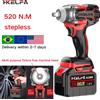 HKELFA Avvitatore a impulsi elettrico brushless da 520 Nm con attacco da 1/2 pollice, batteria agli ioni di litio per riparazioni automobilistiche, utensili elettrici compatibili con batterie Makita 18V/21V.