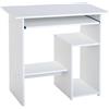 HOMCOM Scrivania per computer Homcom, scrivania da ufficio con vano contenitore, ripiano per tastiera e supporto per monitor, 80 x 45 x 75 cm, colore bianco.