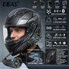 EJEAS Casco da moto EJEAS Q8 con intercomunicatore Mesh, Bluetooth 5.1, condivisione di musica, app di rete, sistema di intercomunicazione per casco da moto, cuffie Bluetooth per casco da moto, con