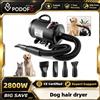 NONE Podofo 2800W 5.2HP Asciugacapelli per Cani, Soffiatore Professionale con Aria Calda, Silenzioso, Asciugatura Rapida, Controllo Velocità Continuo, Macchina Asciugacapelli per Cani, Prodotti per Animali