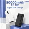 NONE Power Bank mobile di grande capacità da 50000 mAh con display LED, porte multiple Type-C/Micro/USB, in grado di caricare rapidamente telefoni cellulari/prodotti elettronici e altri dispositivi,