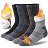 NONE 5 paia di calzini da trekking in lana merino per donna e uomo, supporto a compressione, assorbimento del sudore, cuscino spesso traspirante, calzini regalo per festival