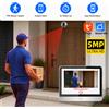 Devoccvo Tuya 5MP Smart Life APP Telecamera Spioncino Digitale WiFi a Batteria con PIR IR, Campanello Magico, Telecamera FHD per Sicurezza Domestica, Compatibile con Alexa Google, Sistema di Monitoraggio