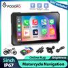 Podofo 5'' Lettore Multimediale per Moto con Carplay e Android Auto, Impermeabile IP67, Supporto Monitoraggio Pressione Pneumatici, Impostazione Ora, Schermo Intelligente