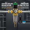 NONE Valvola di Riduzione Pressione Acqua da 1 Pollice a 3/4" DN20 con Regolatore e Pre-Filtro, Filtro per Tubazioni in Ottone Resistente con Kit Manometro