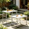 NONE Tavolo da campeggio pieghevole portatile, 75 x 55 cm, con due impostazioni di altezza (35/60 cm), tavolo da picnic laminato impermeabile, tavolino da giardino leggero e pieghevole, ideale per picnic,