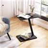 Eugad Tavolino Laterale Eugad a Forma di C, Tavolino da Caffè, Tavolo per Laptop con Struttura in Metallo, Comodino, Tavolino da Salotto per Divano e Letto