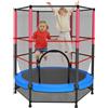 Trampolino bambini 140cm con rete sicurezza, carico 55kg, interno ed esterno, telaio acciaio anticorrosivo 4 strati, porta doppia cerniera per casa e giardino