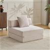 Vankel Divano Letto Modulare Singolo in Corduroy Beige, Poltrona Convertibile Comoda per il Riposo a Terra, Divano Singolo Senza Necessità di Montaggio per Piccoli Spazi, Camera da Letto, Soggiorno
