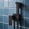 quyanre Rubinetto Doccia Bidet Nero Opaco in Ottone Massiccio, Miscelatore Acqua Calda e Fredda per WC, Ducha Higienica Musulmana