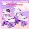 NONE Tomshoo Pattini per Bambini e Bambine, Scarpe da Pattinaggio, Pattini a Rotelle Regolabili, Sneakers Quad con 4 Ruote e 2 File di Ruote, per Esterni, per Bambini dai 6 ai 12 Anni