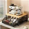 NONE Organizzatore per Microonde a 2 Livelli con Cassetti Integrati, Scaffale Multiuso da Bancone, Mobile Decorativo da Cucina per Mantenere l'Area di Cottura Ordinata e Organizzata