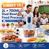 NONE Robot da Cucina Elettrico 2L+700ML, Tritacarne, Frullatore, Tritatutto, Ciotola in Acciaio Inox, Pressa per Aglio, Taglia Cipolle, Affettatrice per Verdure