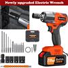 DayPlus Avvitatore a impulsi a batteria 21V, pistola a impulsi brushless da 1/2″ - Coppia massima 600N.m, batteria 4.0Ah, 2 velocità (0-3200RPM) - Con 4 bussole, 12 punte, valigetta
