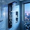 quyanre Colonna Doccia Multifunzione con Cascata e Pioggia, Display LCD, Idromassaggio e Rubinetto Doccia per Bagno Spa