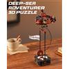 Robotime Deep Sea Adventurer, Puzzle 3D in Legno, Sottomarino Cinetico a Pendolo, Giocattolo a Gravità, Decorazione da Scrivania per Adulti