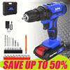NONE Set Trapano Avvitatore a Batteria, Kit Trapano Elettrico 21V con 45NM, Coppia 25 + 1, 2 Velocità Variabili, Mandrino Autoserrante da 3/8" con LED, 29 Accessori, Avvitatore Elettrico per Casa, Fai da