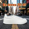 NONE Sneakers basse da donna in pelle bianca, scarpe da skate basiche con lacci, dettaglio tacco a contrasto, calzature leggere casual per tutti i giorni