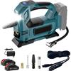 GECOFEER Pompa ad aria elettrica senza fili, gonfiatore automatico per pneumatici auto, compressore d'aria portatile per casa, compatibile con batteria Makita 18V