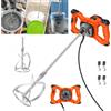 NONE Miscelatore elettrico portatile manuale 2600W asta M14 pala 120mm 6 velocità regolabili ergonomico arancione cantiere bricolage per cemento calcestruzzo gesso mastice boiacca colla