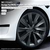 MOTENIO 4 Pezzi Copricerchi a Turbina da 18 Pollici per Tesla Model 3 (2017-2023), Coprimozzo di Ricambio, Copertura Completa del Cerchione, Accessori