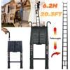 DayPlus Scala Telescopica in Alluminio 6,2m, Scala Estensibile con Gancio Rimovibile - Multiuso, Capacità 150kg, Piedini in Gomma Antiscivolo