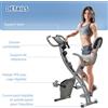 NONE Cyclette Pieghevole 2 in 1, Resistenza Magnetica Regolabile 8 Livelli, Bici da Fitness con Sensore di Frequenza Cardiaca, Elastici per Braccia, Schermo LCD, Volano 2.5kg, Grigio