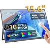 UPERFECT 15.6" Monitor portatile Touchscreen 1080P FHD IPS Travel Monitor 10-Point Touch 300 Nits 100% sRGB Kickstand USB-C HDMI HDR FreeSync Eye Care Schermo esterno per MacBook Laptop Telefono PS5