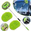 NONE Spazzola per Lavaggio Auto, Strumento per Pulizia Auto con Manico Lungo, per Lavaggio e Dettaglio di Auto, Camion, SUV, Camper, Rimorchi, Barche, 2 in 1 Spugna in Microfibra Chenille Antigraffio