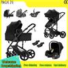 Magic ZC（母婴） Passeggino 3-in-1 con Seggiolino Auto, Carrozzina per Neonati con Posizione Seduta e Sdraiata, Sistema di Viaggio Pieghevole a Due Direzioni