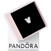 PANDORA Moments Lettera V - charm alfabeto reversibile in argento sterling con cuori in rilievo e perline sul retro - compatibile con i bracciali della collezione Moments