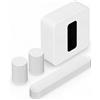 Sonos Pack Beam (Gen 2) + 2x Era 100 SL + Sub (Gen 4) bianco