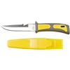 Fox Outdoor Coltello Diving, giallo-nero manico in gomma con fodero,
